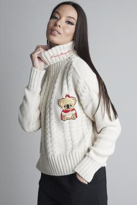 Jersey Ochos Mängata Koala Cuello Alto Beige para Mujer