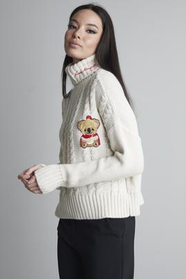 Jersey Ochos Mängata Koala Cuello Alto Beige para Mujer