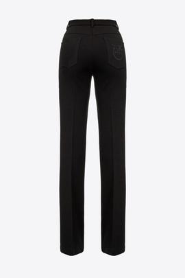 Pantalón Pinko Abha Punto Roma Negro para Mujer