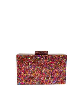 Clutch Purpurina Multicolor Rosa para Mujer