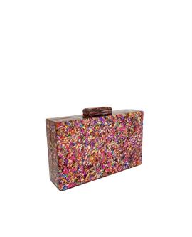 Clutch Purpurina Multicolor Rosa para Mujer