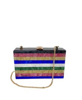 Clutch Rayas Multicolor Para Mujer