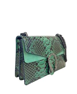 Bolso Maxi Herradura Pitón Verde para Mujer