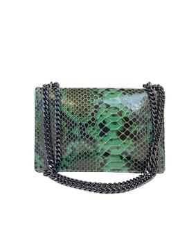 Bolso Maxi Herradura Pitón Verde para Mujer