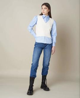 Blusa Y Chaleco Silvian Heach Princenton Azul para Mujer