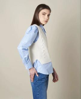 Blusa Y Chaleco Silvian Heach Princenton Azul para Mujer