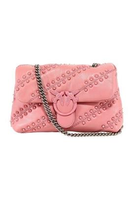 Bolso Pinko Love Mini Puff Soft Con Tachuelas Rosa Mujer
