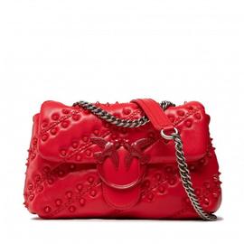 Bolso Pinko Mini Puff Soft Con Tachuelas Rojo para Mujer