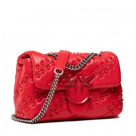 Bolso Pinko Mini Puff Soft Con Tachuelas Rojo para Mujer