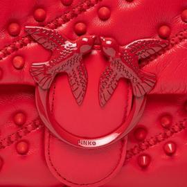 Bolso Pinko Mini Puff Soft Con Tachuelas Rojo para Mujer