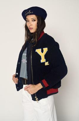 Bomber Guts-Love Yours Ecofur Marino para Mujer