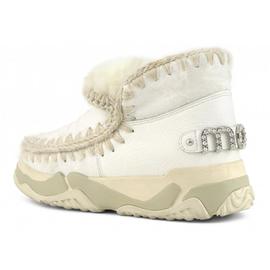 Botas Mou Eskimo Trainer Logo Rhinestone Blanco para Muj