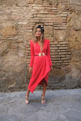 Vestido seda online rojo