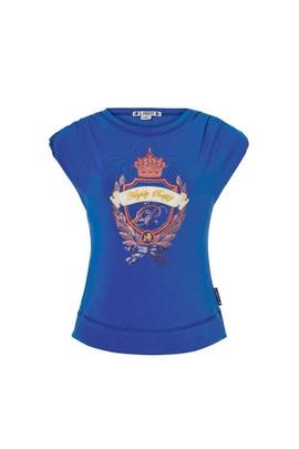 Camiseta H.Preppy Escudo Hombreras Azul para Mujer