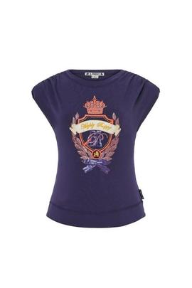 Camiseta H.Preppy Escudo Hombreras Morado Oscuro para Mujer
