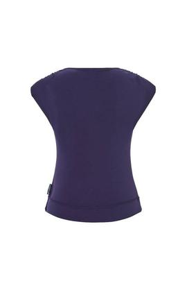 Camiseta H.Preppy Escudo Hombreras Morado Oscuro para Mujer