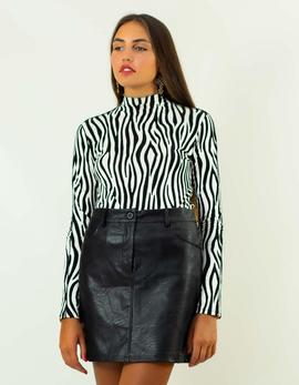 Jersey Miss Miss cebra blanco para mujer