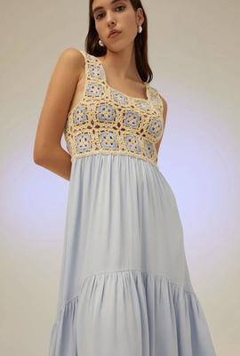 Vestido Isabelle Blanche Crochet Azul para Mujer