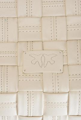 Bolso Pinko Love Classic Puff Weave Blanco Roto para Mujer