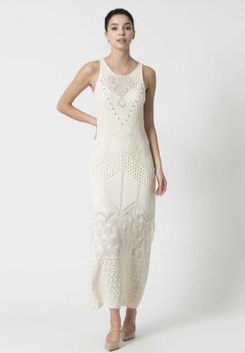 Vestido Kocca Cleopatra Crochet Beige para Mujer