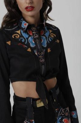 Camisa Masavi Canesú Nudo Mariposa para Mujer