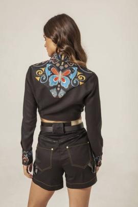 Camisa Masavi Canesú Nudo Mariposa para Mujer
