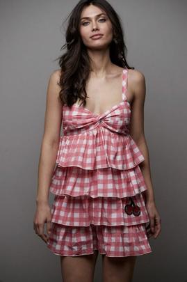 Vestido Mängata Volantes Vichy Rosa para Mujer