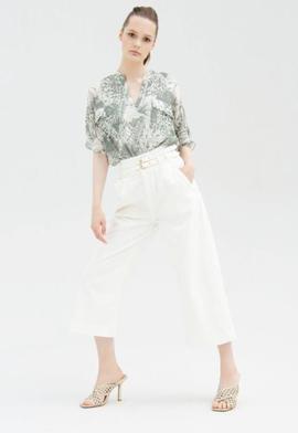 Pantalón Vaquero Fracomina Flare Bull Blanco Roto para Mujer