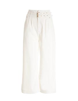 Pantalón Vaquero Fracomina Flare Bull Blanco Roto para Mujer
