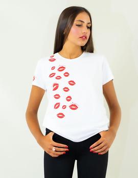 Camiseta La Condesa Besitos blanco para mujer