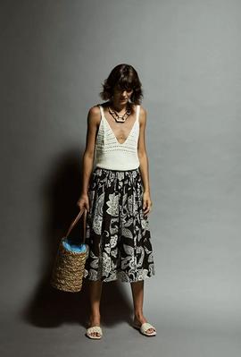 Falda Kaos Estampada Negra para Mujer