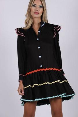 Vestido Camisero Carmen Horneros Picunelas Negro para Mujer