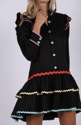 Vestido Camisero Carmen Horneros Picunelas Negro para Mujer