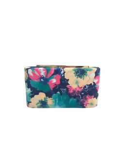 Clutch Forrado Tela Flores Multicolor para Mujer