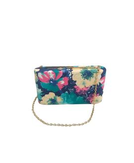 Clutch Forrado Tela Flores Multicolor para Mujer