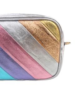 Bolso Bandolera Rayas Multicolor Metalizado para Mujer