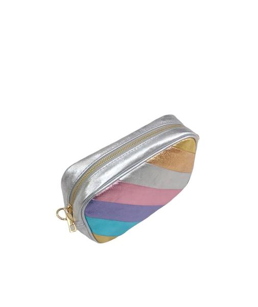 Rayo El propietario Delgado Bolso Bandolera Rayas Multicolor Metalizado para Mujer