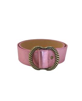 Cinturón Rosa Metalizado para Mujer