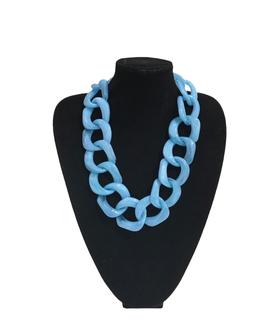 Collar Arandelas Grande Azul para Mujer