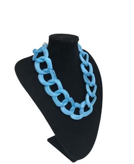 Collar Arandelas Grande Azul para Mujer