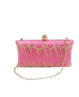 Clutch Fiesta Brillos Rosa y Dorado para Mujer