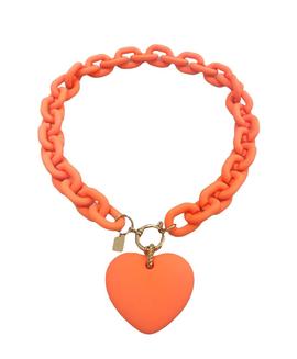 Collar Eslabones Corazón Naranja para Mujer