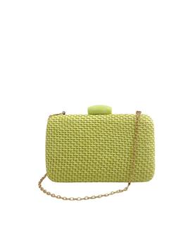 Clutch Trenzado Verde Lima para Mujer