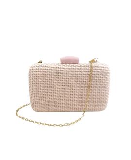 Clutch Trenzado Rosa Claro para Mujer