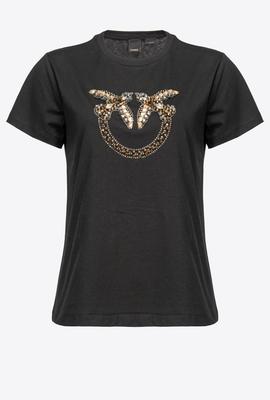 Camiseta Pinko Quentin Negro para Mujer
