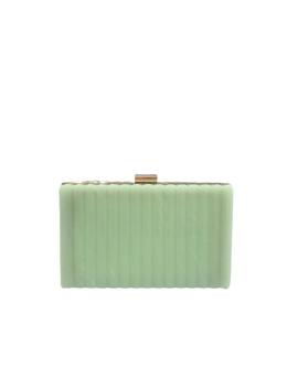 Clutch Rayas Relieve Verde Pastel para Mujer