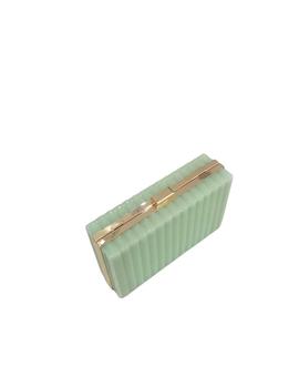 Clutch Rayas Relieve Verde Pastel para Mujer