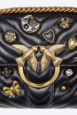 BOLSO PINKO MINI LADY LOVE BAG PUFF MAGIC PINS NEG