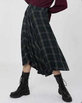 Falda Larga Silvian Heach Mary Cuadros Verde para Mujer