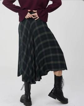 Falda Larga Silvian Heach Mary Cuadros Verde para Mujer